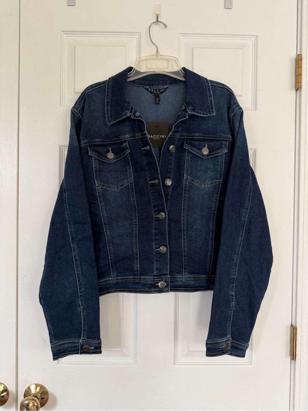 NWT ** Baccini Dark Blue Denim Jacket - Women's Classic Jean Jacket. XL